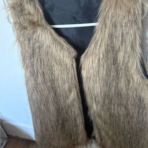 Faux Fur Vest in Brown